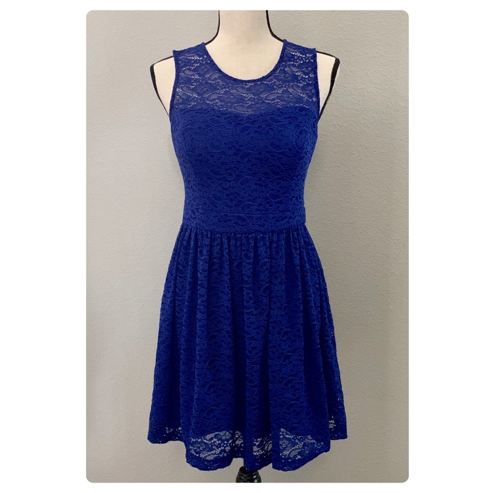 Royal Blue Lace Sweetheart Dress